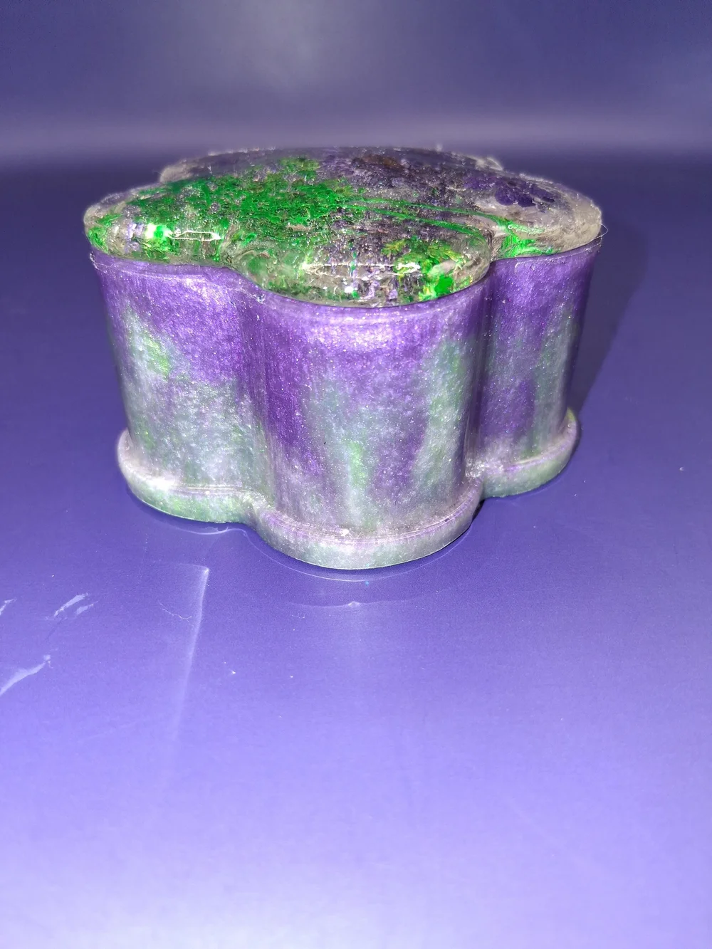 Purple and Green Flower Trinket Box